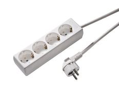 Martin Kaiser 4-Way Socket With Earthing Contact Cable 1.5m Arctic White - 1040ZL/15W/kws [10 Pieces]
