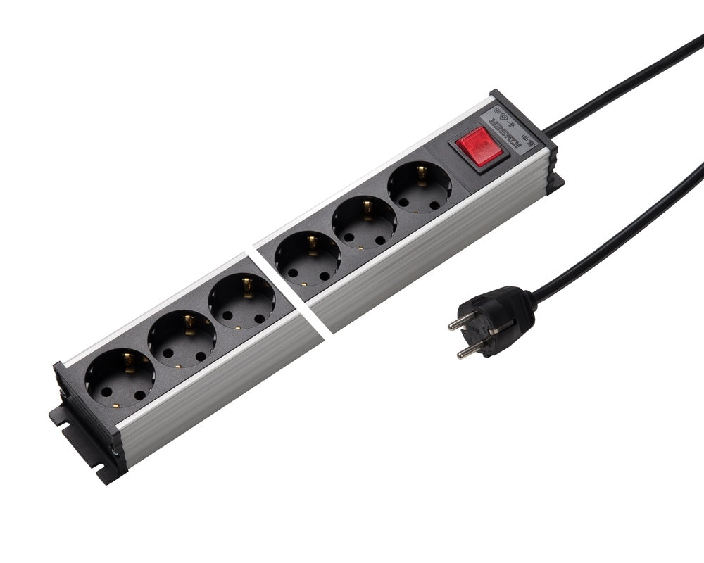 Martin Kaiser Power Strip 6-Weg 45 Graden Aardingsschakelaar 1.5m - 1101KZL6l-sw15 [10 Stuks]
