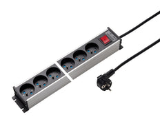 Martin Kaiser Power Strip 6-Way 45 degrees Earthing Pin Shutter Switch Cable 1.5m - 1116KZL6l-sw15 [10 Pieces]
