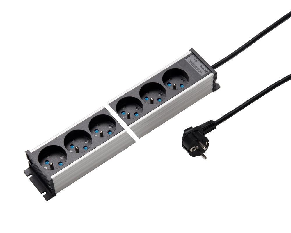 Martin Kaiser Power Strip 10-Weg 45 graden Aardpen Kabel 1.5m - 1117KZL10l-sw15 [10 Stuks]