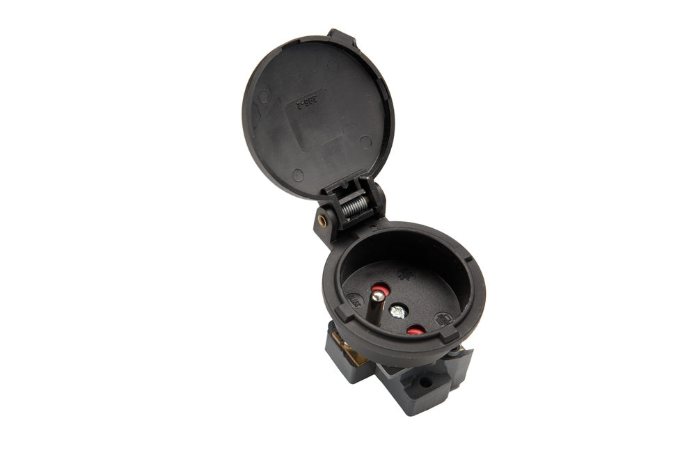 Martin Kaiser MK 1-Way Flush Fitting Socket with IP44 Earthing Pin Black - 397/SW [30 Pieces]
