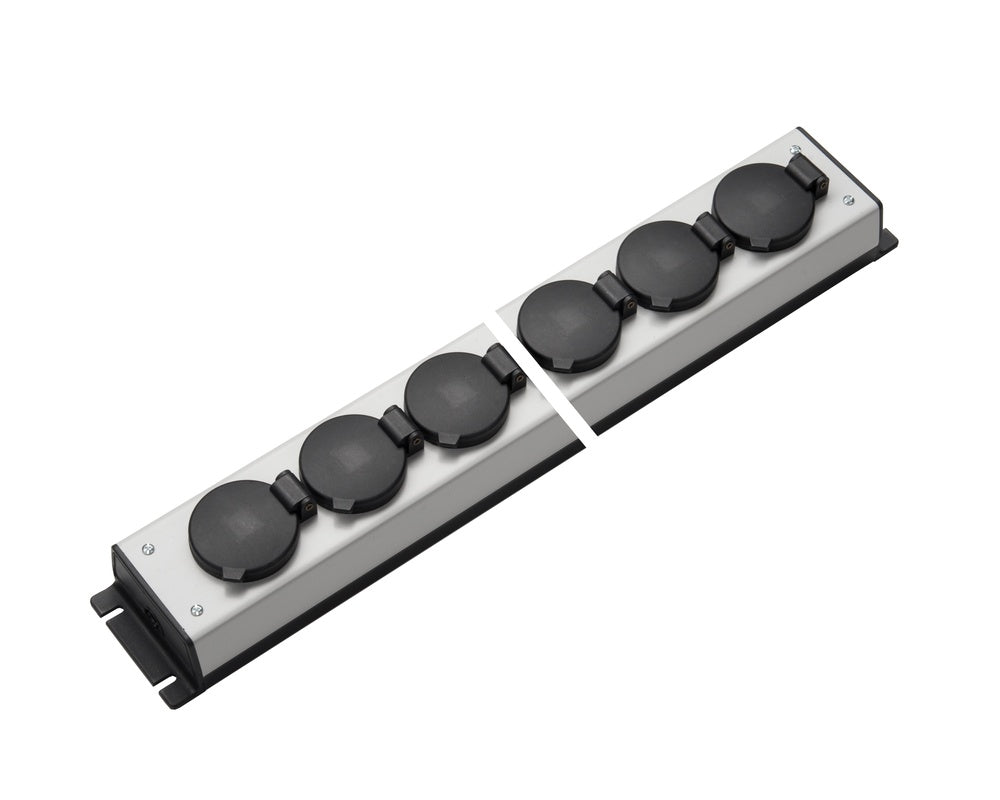 Martin Kaiser 6-Way Power Strip With Hinged Cover - 1059/6l-sw [10 Pieces]