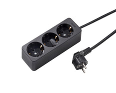 Martin Kaiser 3-Way Grounded Socket With 3M Cable Black - 538ZL3-15W/sw [10 Pieces]