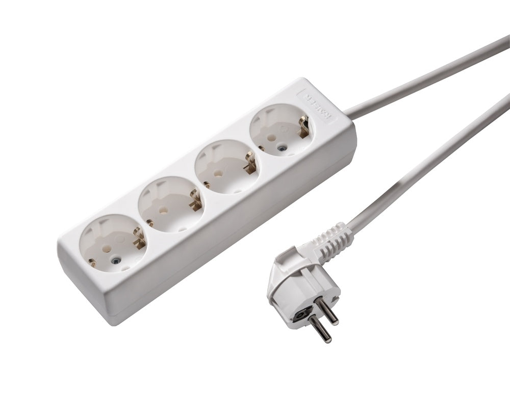 Martin Kaiser 4-Way Socket With Earthing Cable 3M Arctic White - 1040ZL3-15W/kws [10 Pieces]