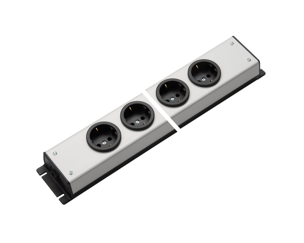 Martin Kaiser contactdoosstrip 4-voudig met aarding ingang en uitgang AC166 - 1054/4-2/l-sw [10 Stuks]