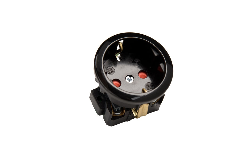 Martin Kaiser 1-Way Flush-Fitting Socket With Earthing Contact Shutter Black - 490K/sw [40 Pieces]