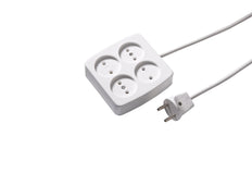 Martin Kaiser 4-Way Unearthed Socket With Cable 1.5m White - 510ZL/15/kws [10 Pieces]