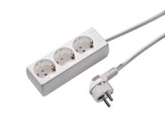 Martin Kaiser 3-Way Socket Earthing Contact Cable 1.5m Arctic White - 1030ZL/15W/kws [10 Pieces]