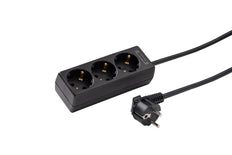 Martin Kaiser 3-Way Socket 45 Degree 3m Cable Black - 1045ZL3-15W/sw [10 Pieces]