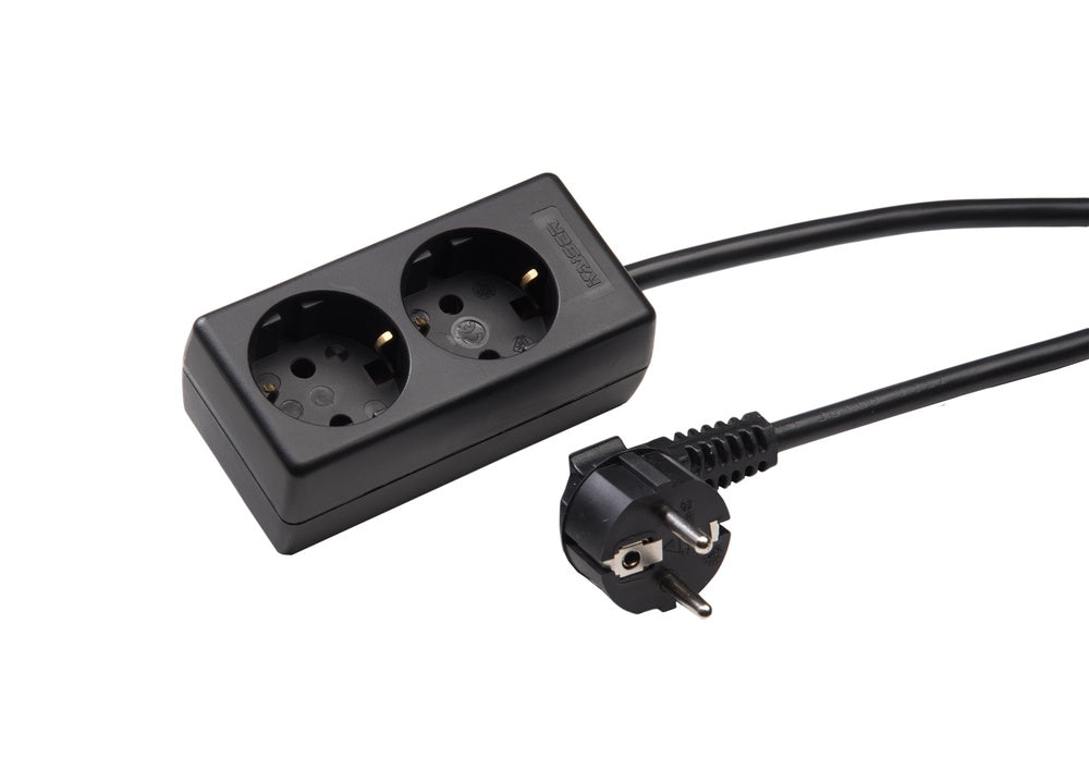 Martin Kaiser 2-Way Socket Earthing Contact Cable 5m Black - 1020ZL5-15W/sw [10 Pieces]