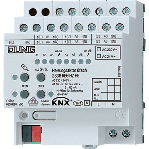Jung KNX Verwarmingsactor 6-voudig 230/24V - 2336REGHZHE