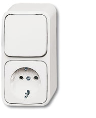 ABB Busch-Jaeger Combinatieschakelaar Contactdoos Alpine Wit - 2CKA001641A0235