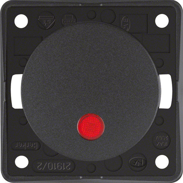 Hager Berker Integro 2P Controle Schakelaar Met Rode Lens - 937522505