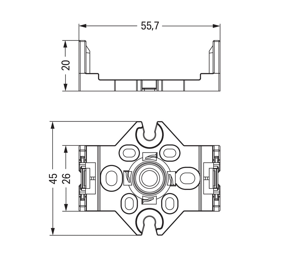 WAGO 5-Poolse Distributie Montageplaat Zwart - 770-625 [10 Stuks]