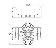 WAGO 5-Poolse Distributie Montageplaat Zwart - 770-625 [10 Stuks]