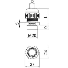 Ex-Gecertificeerde M20 Polyamide Kabeldoorvoer Ip68 - 2050323 [5 Stuks]
