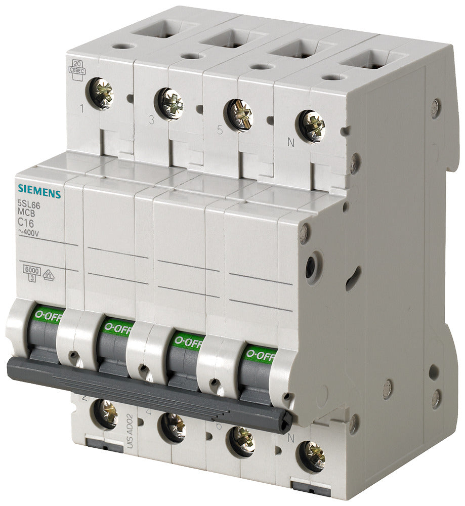 Siemens 5SL6616-7 Aardlekautomaat 3P+N 16A 400V 6kA - 5SL66167
