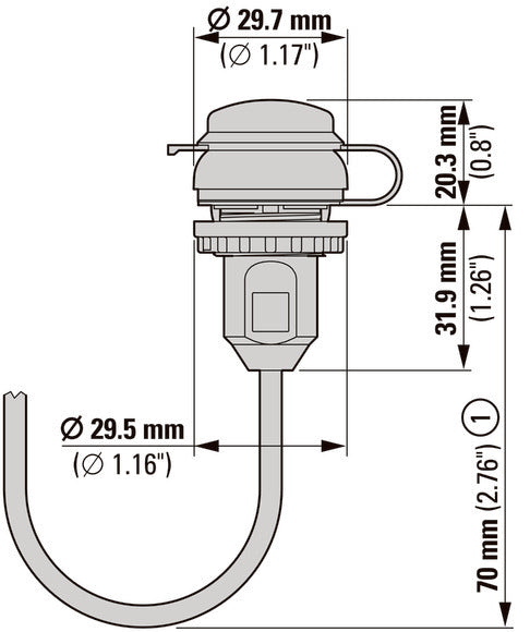Eaton M22 USB 3.0 Panel Mount Interface Cable 0.6M - 107412