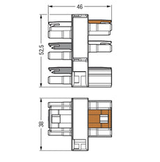 WAGO 770-637 3-Pool Verdeelconnector Schakelaar - 770-637