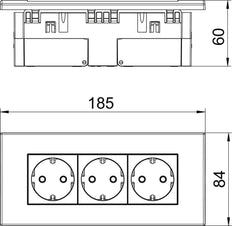 Drievoudige Stopcontactmodule 45 Wandunit Puur Wit - 6119414