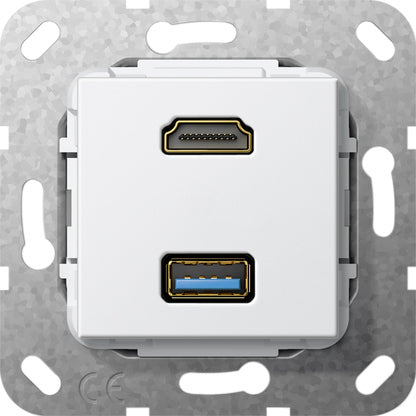 Gira Hdmi Usb 3.0 Type A Breakout Kabel Invoegstuk Puur Wit - 567903
