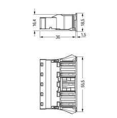 Wago Winsta Midi 770 5-Pool Snap-In Socket Zwart - 770-705 [2 Stuks]