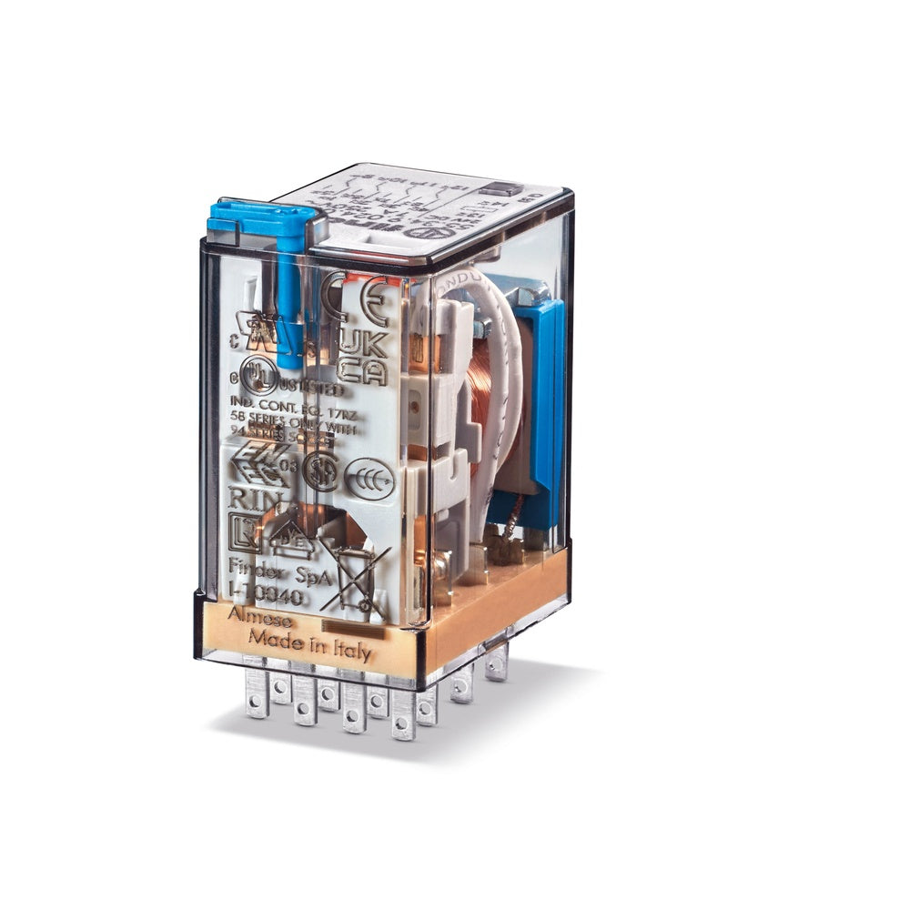 Finder 55.34 Industrieel Relais 4CO 7A 12VDC Met Testtoets - 55.34.9.012.0040