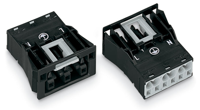 Wago 770-703 Snap In Socket 3 Polig Zwart - 770-703 [2 Stuks]