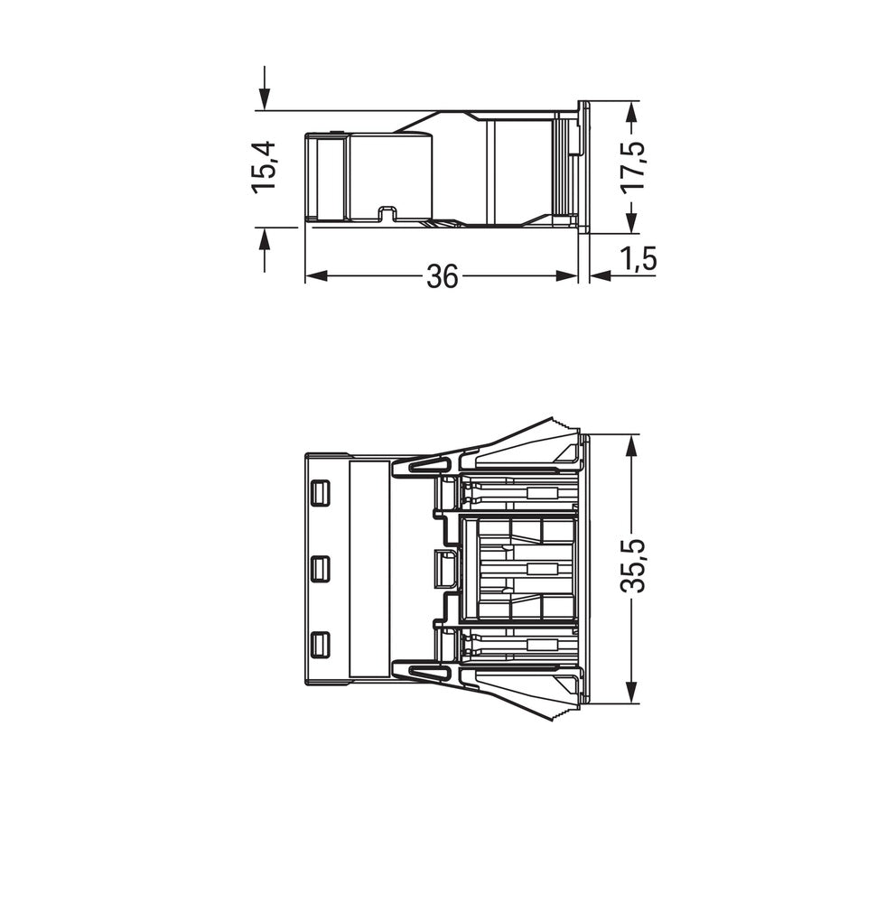 Wago 3-Pool Snap-In Socket Bruin 4mm² - 770-2363 [2 Stuks]