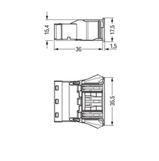 Wago 3-Pool Snap-In Socket Bruin 4mm² - 770-2363 [2 Stuks]