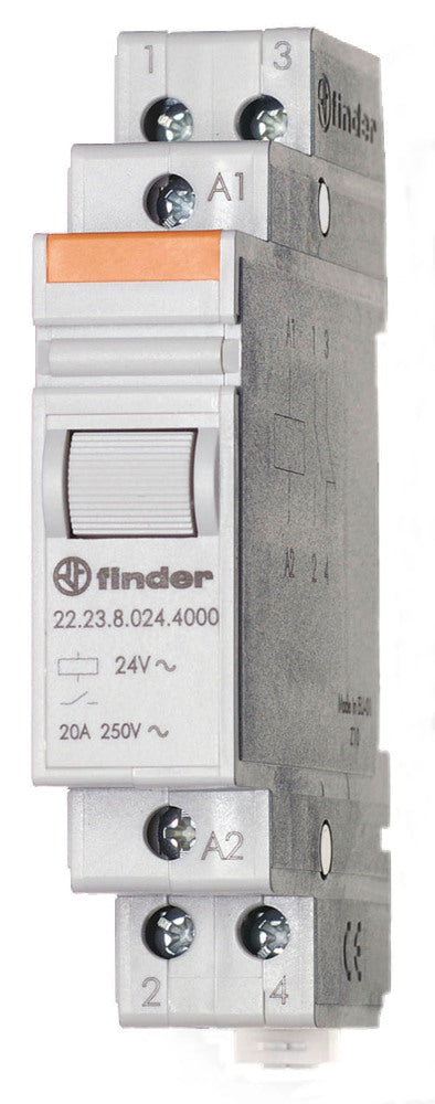 Finder 20A Installatie Relais 24VAC NO NC DIN Rail Bevestiging - 22.23.8.024.4000