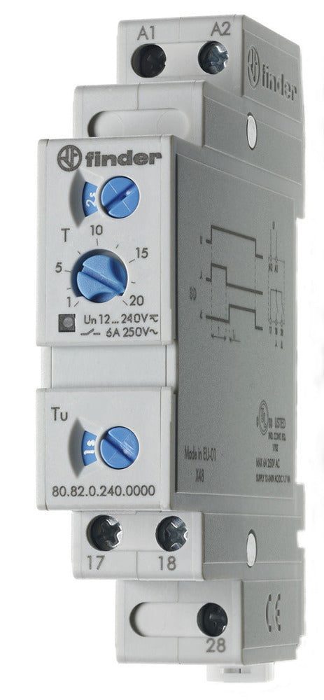 Ster Delta Timer Relais 24-240V AC/DC 6A Dubbele NO - 80.82.0.240.0000