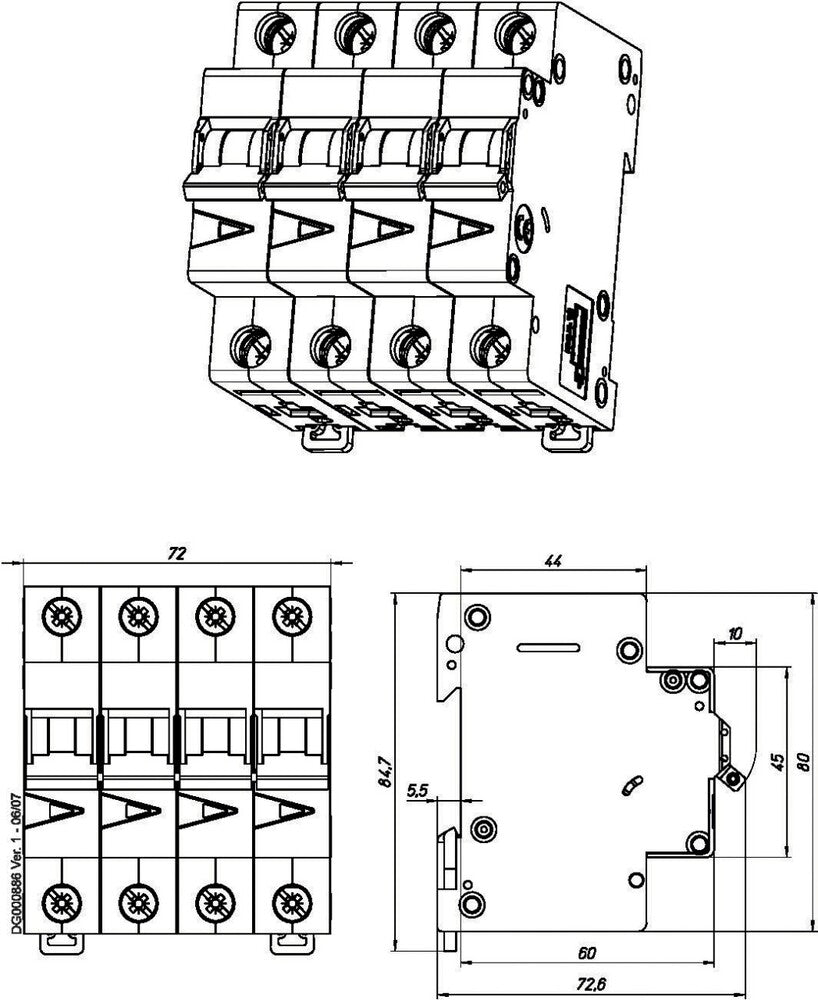 Eaton FAZ 3P+N MCB Circuit Breaker 20A B-Curve 15kA - 278950
