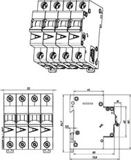 Eaton FAZ 3P+N MCB Circuit Breaker 20A B-Curve 15kA - 278950