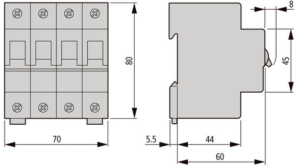 Eaton Faz 40A 3P+N B-Curve Mcb Aardlek