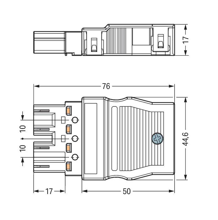 WAGO 770-114 4-Poorts Trekontlasting Connector Zwart - 770-114