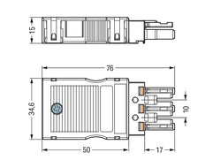 Wago 770-103 3-Pool Vrouwelijke Connector Met Trekontlasting - 770-103 [2 Stuks]