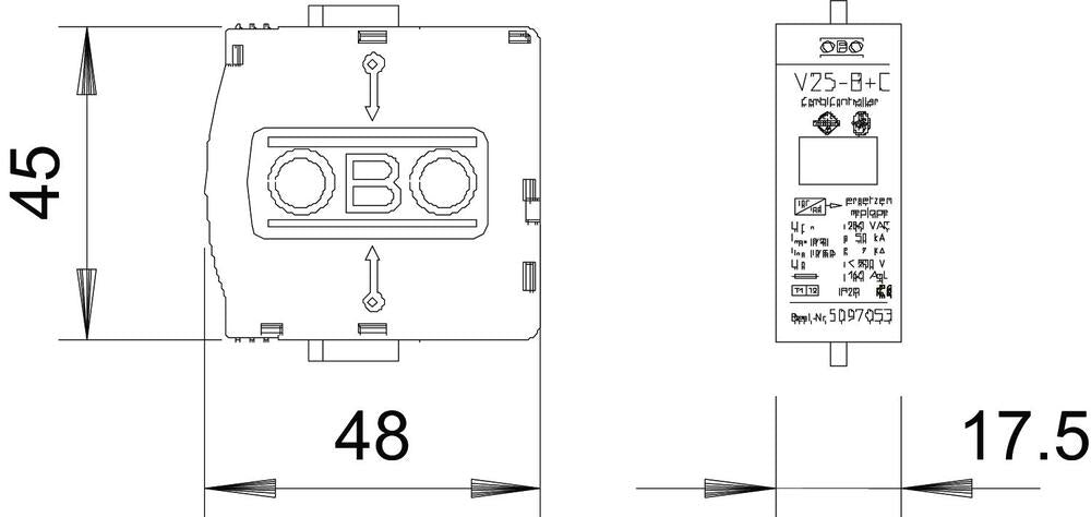 OBO CombiController V25 Overspanningsbeveiliging 280V - 5097053