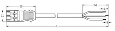 Wago Pre-Assembled 3-Pole Connecting Cable 2.5mm² - 771-9993/207-101