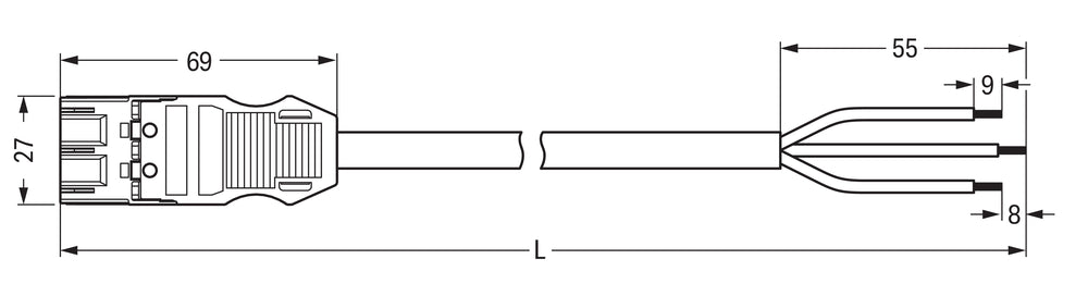 Pre-Assembled 3-Pole Connecting Cable 3M CCA - 771-9393/267-301
