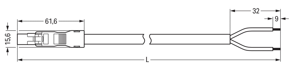 Vooraf Geassembleerde Aansluitkabel 2x1.5mm² Blauw 3M - 891-8382/266-301