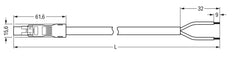 Vooraf Geassembleerde Aansluitkabel 2x1.5mm² Blauw 3M - 891-8382/266-301