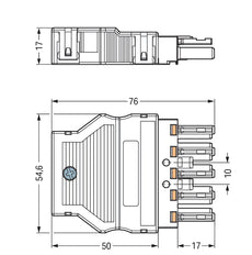 Wago 770-305 5-Poorts Stopcontact Met Trekontlasting - 770-305