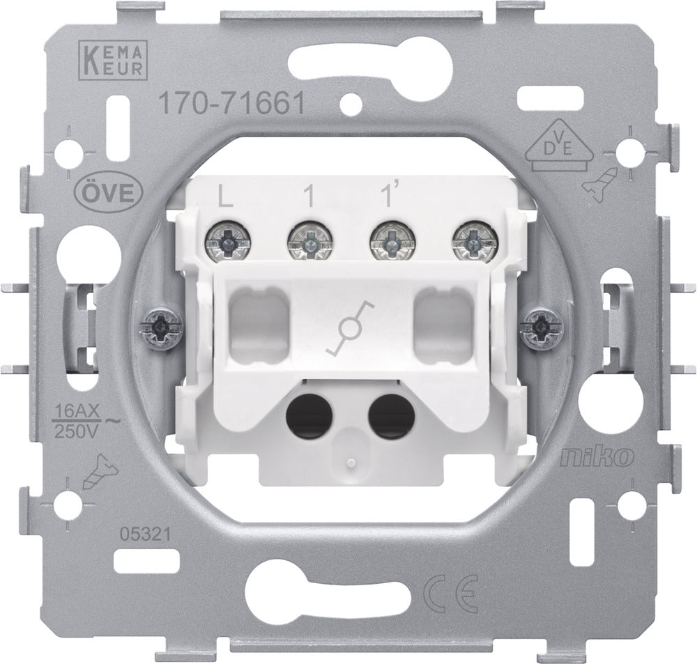 Niko Twee Weg Schakelaar Basis 16A 250V Met Schroefaansluitingen - 170-71661