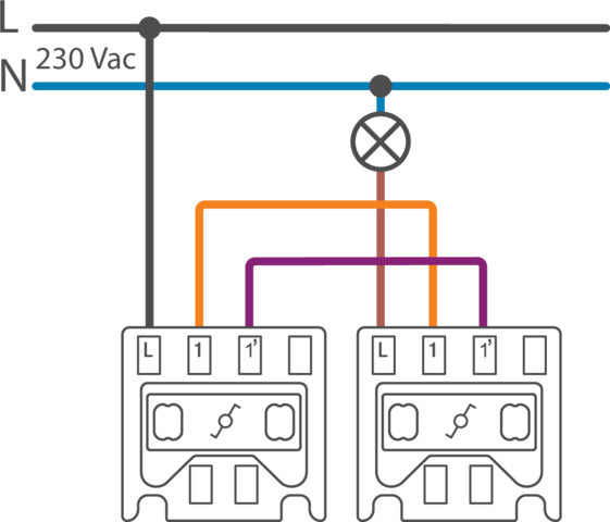 Spatwaterdichte Tweewegschakelaar 16A 250V IP55 Zwart - 761-31616