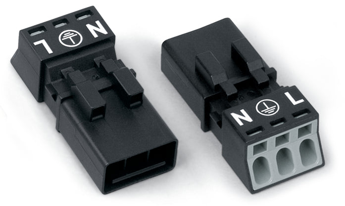 Wago 890-213 3-Pool Mini Connector Zwart - 890-213 [2 Stuks]