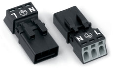 Wago 890-213 3-Pool Mini Connector Zwart - 890-213 [2 Stuks]