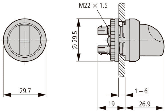 Eaton Rmq-Titan Verlichte Keuzeschakelaar 2-Positie Rood - 216814