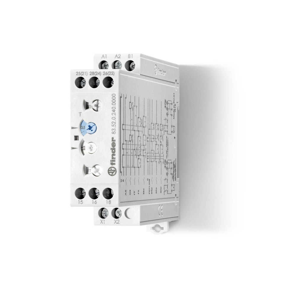 Finder 83.52 Multifunctionele Industriële Timer Relais 24-240V - 83.52.0.240.0000
