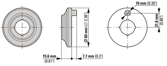 Eaton M22 LED Verlichte Ring 60mm 24VAC/DC Geel - 121477